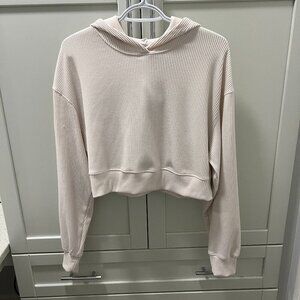 Garage Crop Hoodie Size Medium Cream